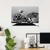 Zebra in einer B&W-Sci-Fi-Welt Poster (Heimbüro)