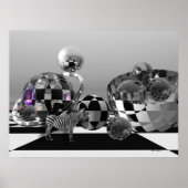 Zebra in einer B&W-Sci-Fi-Welt Poster (Vorne)