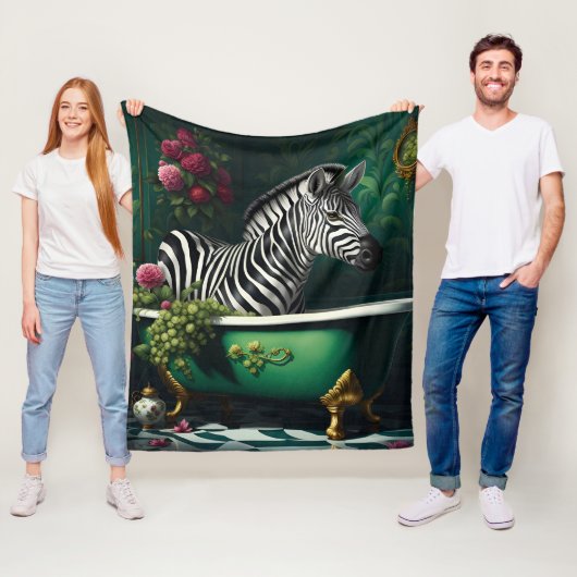 Zebra in einer Badewanne Fleecedecke (Beispiel)