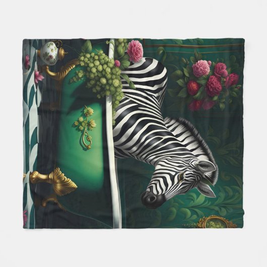 Zebra in einer Badewanne Fleecedecke (Vorderseite (Horizontal))