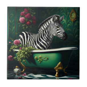 Zebra in einer Badewanne Fliese