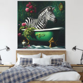 Zebra in einer Badewanne Leinwanddruck (Insitu (Schlafzimmer))