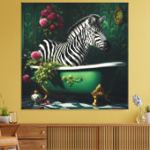 Zebra in einer Badewanne Leinwanddruck (Insitu (Wohnzimmer))