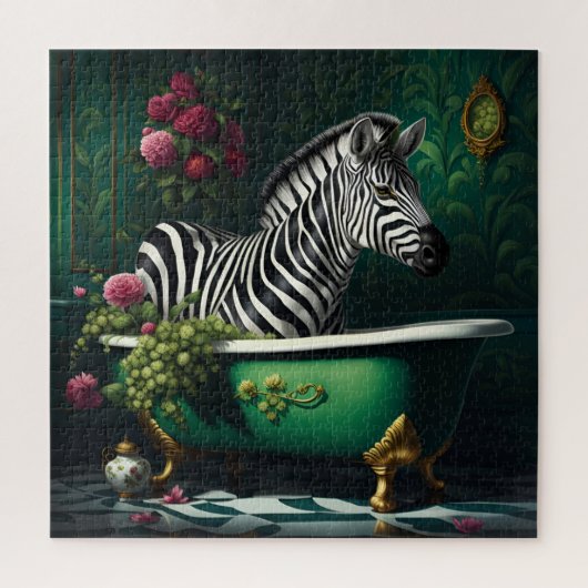 Zebra in einer Badewanne Puzzle (Vertikal)