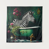 Zebra in einer Badewanne Wandteppich (Vorderseite)