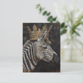 Zebra in einer Goldkrone Postkarte (Stehend Vorderseite)