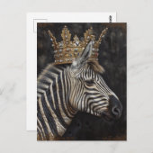 Zebra in einer Goldkrone Postkarte (Vorne/Hinten)