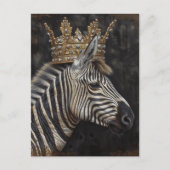 Zebra in einer Goldkrone Postkarte (Vorderseite)