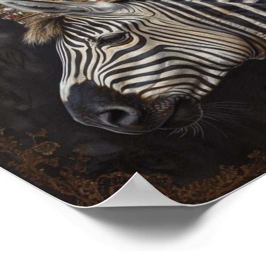 Zebra in einer Krone Poster (Ecke)