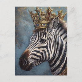 Zebra in einer Krone Postkarte