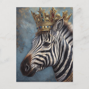 Zebra in einer Krone Postkarte