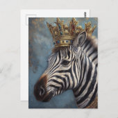 Zebra in einer Krone Postkarte (Vorne/Hinten)