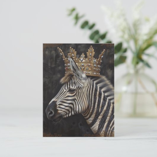 Zebra in einer Krone Postkarte (Stehend Vorderseite)