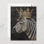Zebra in einer Krone Postkarte (Vorne/Hinten)