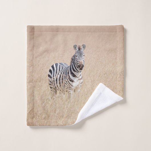 Zebra in hohem Gras Badhandtuch Set (Waschlappen)