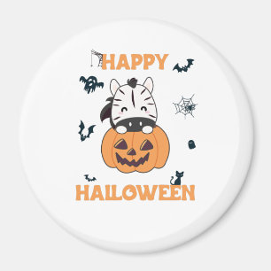 Zebra in Pumpkin Niedlich Zebras Happy Halloween Magnet