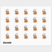 Zebra in Pumpkin Niedlich Zebras Happy Halloween Runder Aufkleber (Blatt)