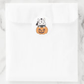 Zebra in Pumpkin Niedlich Zebras Happy Halloween Runder Aufkleber (Tasche)