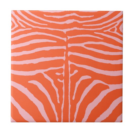 Zebra in Rosa und Orange Fliese (Vorderseite)