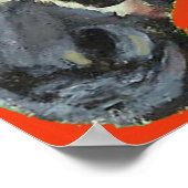 Zebra in rotem Poster (Ecke)