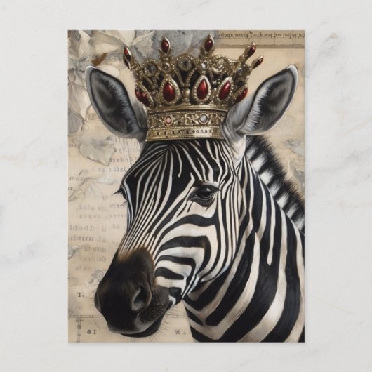 Zebra in Ruby Postkarte (Vorderseite)