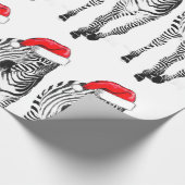 Zebra in Santa Verpackungspapier Geschenkpapier (Ecke)