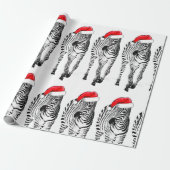 Zebra in Santa Verpackungspapier Geschenkpapier (Ungerollt)