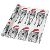 Zebra in Santa Verpackungspapier Geschenkpapier (Ungerollt)