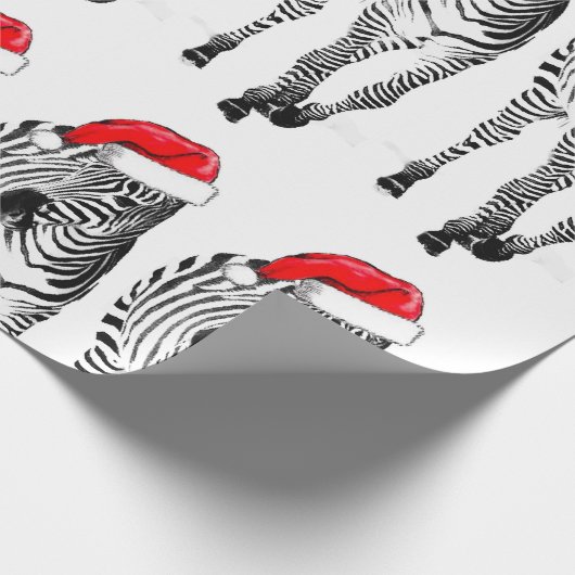 Zebra in Santa Verpackungspapier Geschenkpapier (Ecke)