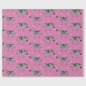 Zebra in Savanna Safari Muster auf Rosa Geschenkpapier (Flach)