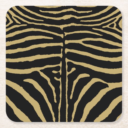 Zebra in Schwarz und Gold Rechteckiger Pappuntersetzer (Vorderseite)