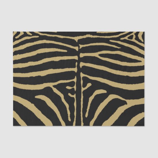 Zebra in Schwarz und Gold Seidenpapier (Vorderseite)