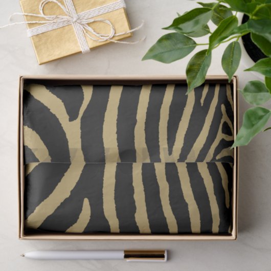 Zebra in Schwarz und Gold Seidenpapier (Geschenk)