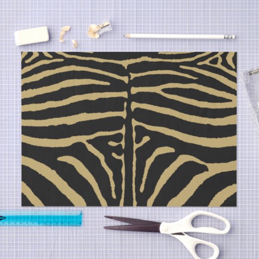 Zebra in Schwarz und Gold Seidenpapier (Handwerk)