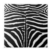 Zebra in Schwarz und Weiß Fliese (Vorderseite)