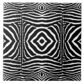 Zebra in Schwarz und Weiß Fliese (Vorderseite)