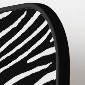 Zebra in Schwarz und Weiß Pickleball Schläger (Linke Seite)
