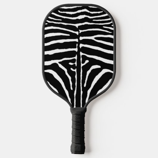 Zebra in Schwarz und Weiß Pickleball Schläger (Rückseite)