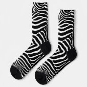 Zebra in Schwarz und Weiß Socken (Linkes Detail)