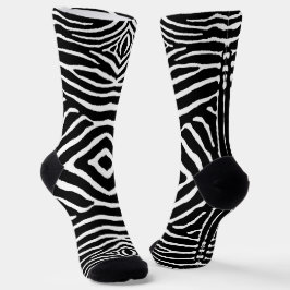 Zebra in Schwarz und Weiß Socken
