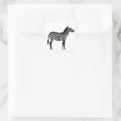 Zebra in Schwarz-Weiß-Streifen Quadratischer Aufkleber (Tasche)