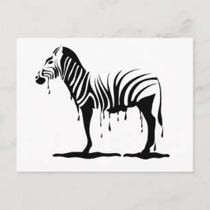 Zebra in Splash in Vektor Postkarte