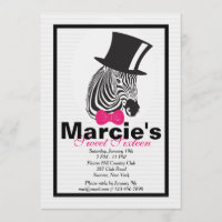 Zebra in Top Hat-Einladung