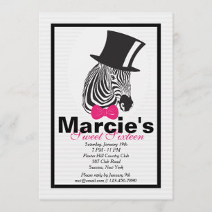 Zebra in Top Hat-Einladung Einladung