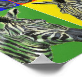 Zebra in vier Farben Poster (Ecke)