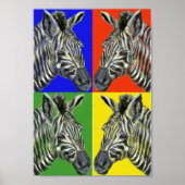 Zebra in vier Farben Poster (Vorne)