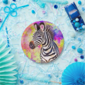 Zebra in Wasserfarbe Pappteller (Party)