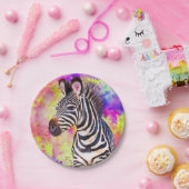 Zebra in Wasserfarbe Pappteller (Party)