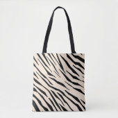Zebra inspiriert Schwarz und Beige Kissen Tasche (Vorderseite)