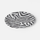 Zebra-inspirierte Party-Teller Pappteller (Schrägansicht)